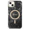 Guess Bundle Pack MagSafe IML Marble - pouzdro MagSafe pro iPhone 14 + nabíječka (černá/zlatá)