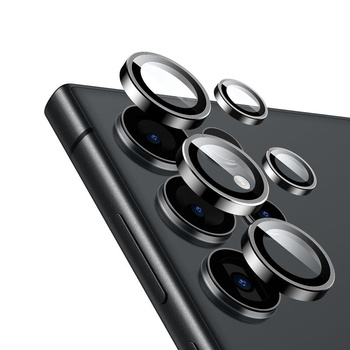 Crong Lens Ring - Verre trempé pour l'objectif de l'appareil photo du Samsung Galaxy S24 Ultra (noir)