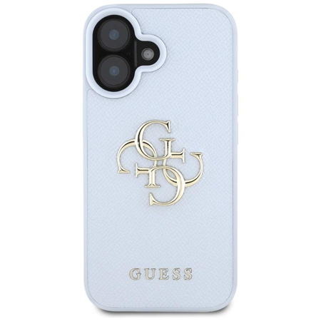 Guess Grained Big 4G Logo Small Classic Logo - Case for iPhone 16 (blue)
