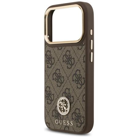 Guess 4G Strass Logo MagSafe - Pouzdro iPhone 17 Pro (Hnědá)
