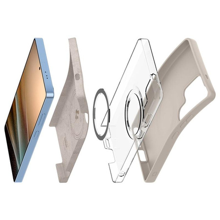 Spigen Silicone Fit MagSafe - étui pour Samsung Galaxy S25 Ultra (Natural Titanium)