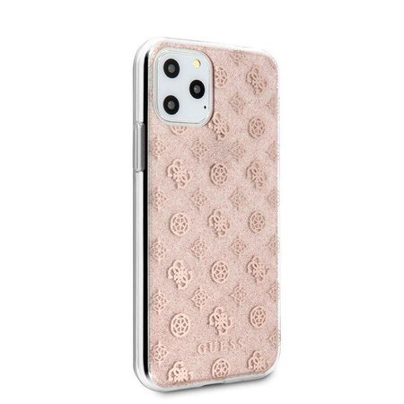 Guess 4G Peony Solid Glitter - Coque iPhone 11 Pro (rose)