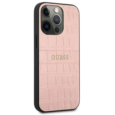 Guess Croco Stamp Lines - iPhone 13 Pro Case (pink)