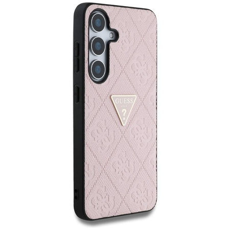 Guess Hot Stamp 4G Triangle Metal Logo - étui pour Samsung Galaxy S25 (rose)