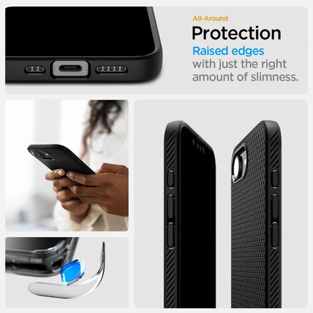 Spigen Liquid Air MagSafe - tok iPhone 16e készülékhez (matt fekete)