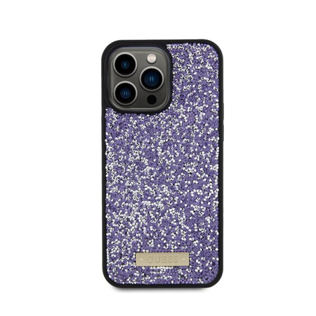 Guess Strass Metall Logo - iPhone 15 Pro Max Tasche (rosa)