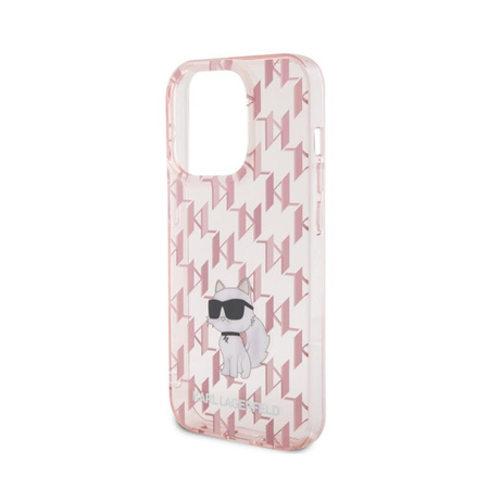 Karl Lagerfeld Monogram Choupette - Coque iPhone 15 Pro (rose)