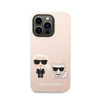 Karl Lagerfeld Flüssigsilikon Karl & Choupette MagSafe - Hülle für iPhone 14 Pro (Pink)