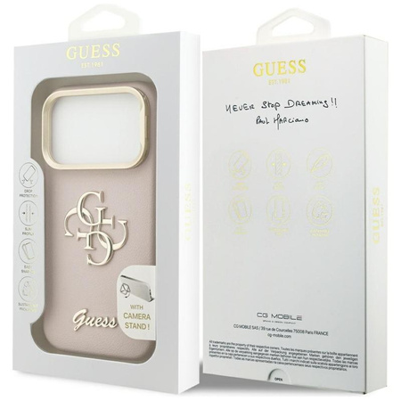 Guess Grained Big 4G & Stand Camera - Hülle iPhone 17 Pro (rosa)