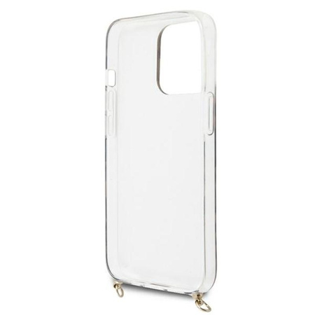 Guess Leopard Gold Stripe Crossbody - pouzdro pro iPhone 13 Pro Max