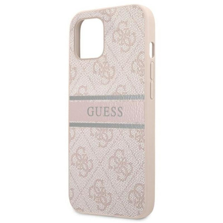 Guess 4G Printed Stripe - Coque pour iPhone 13 Mini (rose)