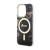 Guess Golden Marble MagSafe - Case for iPhone 14 Pro (Black)