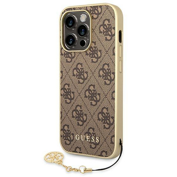Kolekce Guess 4G Charms - pouzdro na iPhone 14 Pro (hnědé)