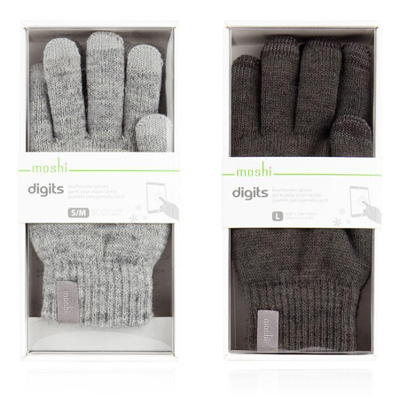 Moshi Digits Touchscreen Handschuhe - Smartphone Touchscreen Handschuhe (S) (Hellgrau)