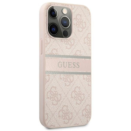 Guess 4G Printed Stripe - Coque pour iPhone 13 Pro (rose)