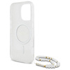 Guess IML Glitter With Pearl Strap MagSafe - iPhone 16 Pro Max Case (Transparent)