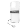 Guess 4G Stripe Grey Charm - pouzdro pro iPhone 13 Pro (čiré)