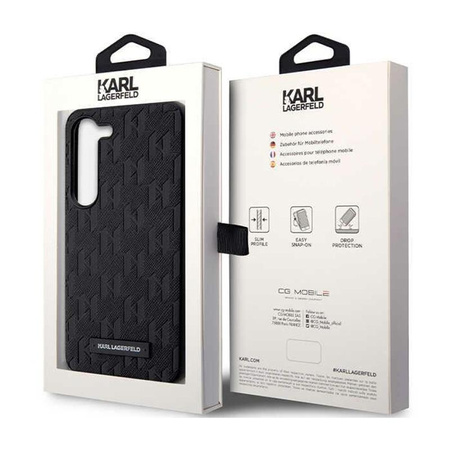 Karl Lagerfeld Saffiano Monogram Metal Logo - Samsung Galaxy S24 Case (black)