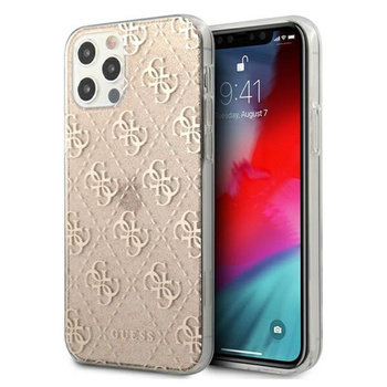 Guess 4G Glitter - pouzdro pro iPhone 12 Pro Max (zlaté)