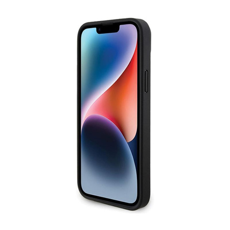 BMW Leather Carbon Blue Line - Case for iPhone 15 Plus (black)