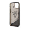 Guess Liquid Glitter Triangle Logo Case - Hülle für iPhone 14 Plus (Schwarz)