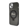 Guess Ring Stand Script Glitter MagSafe - iPhone 15 Plus tok (fekete)