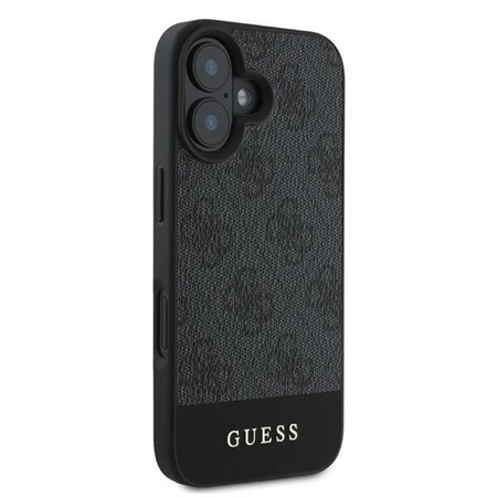 Guess 4G Bottom Stripe – Pouzdro pro iPhone 16 Plus (šedé)