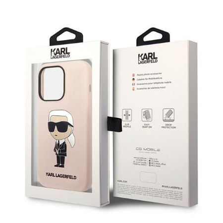 Karl Lagerfeld Silikon NFT Ikonik MagSafe - Hülle für iPhone 14 Pro (Pink)