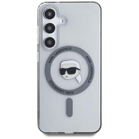 Karl Lagerfeld Button Karl Head Printed Logo MagSafe - Case for Samsung Galaxy S25 (Black)