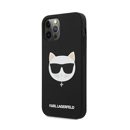 Silikonové pouzdro Karl Lagerfeld Choupette Head - iPhone 12 Pro Max (černé)