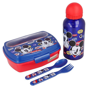 Mickey Mouse - Sada na oběd, 400ml bidon, příbory