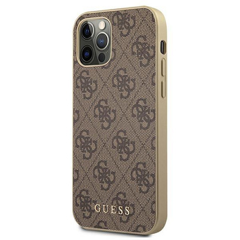 Kolekce Guess 4G - pouzdro pro iPhone 12 / iPhone 12 Pro (hnědé)