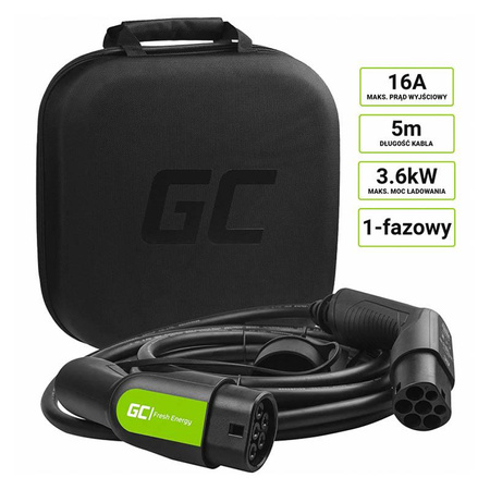 Green Cell - GC EV Type 2 3,6kW 5m nabíjecí kabel pro Golf / Passat GTE, 330e, Panamera E-Hybrid, Prius Plug-In
