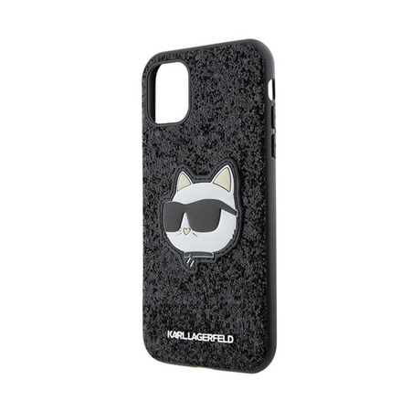 Karl Lagerfeld NFT Glitter Choupette Patch - iPhone 11 tok (fekete)