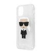 Karl Lagerfeld Iconic Karl - pouzdro pro iPhone 11 (stříbrné třpytky)