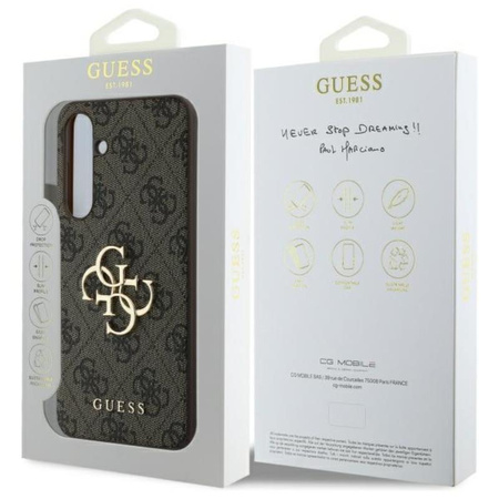 Guess 4G Großes Metall-Logo - Samsung Galaxy S24 FE Tasche (braun)