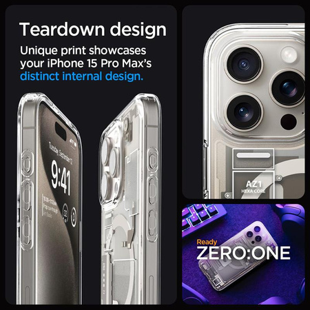 Spigen Ultra Hybrid Mag MagSafe - Etui do iPhone 15 Pro Max (Zero One Natural Titanium)