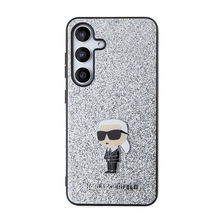 Karl Lagerfeld Fixed Glitter Ikonik Logo Metal Pin - Samsung Galaxy S24+ Case (Silver)