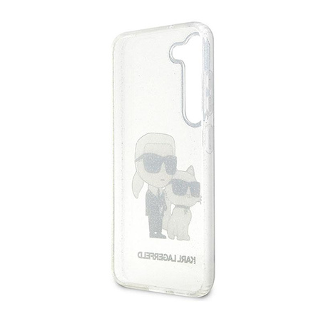 Karl Lagerfeld IML Glitter NFT Karl & Choupette - Pouzdro pro Samsung Galaxy S23 (průhledné)