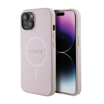 Guess Saffiano MagSafe - iPhone 15 Plus Case (pink)