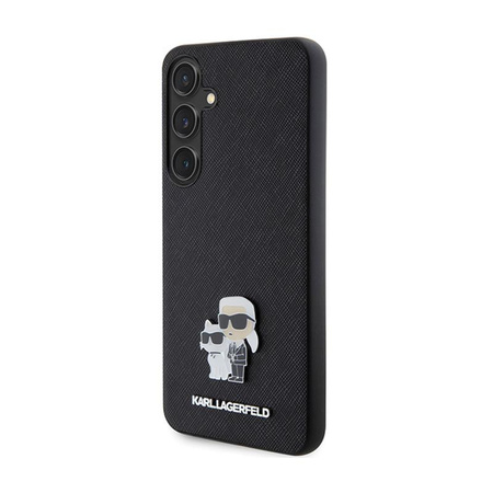 Karl Lagerfeld Saffiano Karl & Choupette Metal Pin - Samsung Galaxy S24 Case (black)