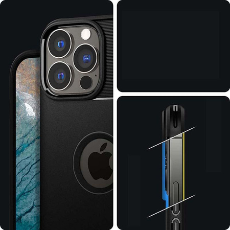 Spigen Rugged Armor - tok iPhone 13 Pro készülékhez (fekete)