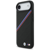Custodia MagSafe per iPhone Air con logo in metallo tricolore BMW M (nera)