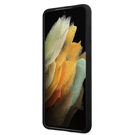 Guess Szilikon Script Metal Logo - Samsung Galaxy S21+ tok (fekete)