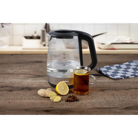 Alpina - Elektrischer Wasserkocher aus Glas mit LED-Beleuchtung 1,7 L 2200 W