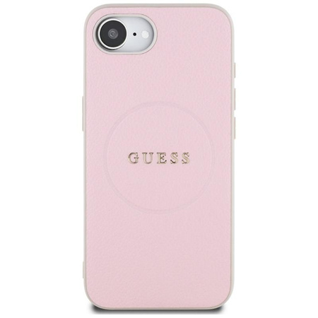 Guess Grained Ring MagSafe - tok iPhone 16e készülékhez (rózsaszín)