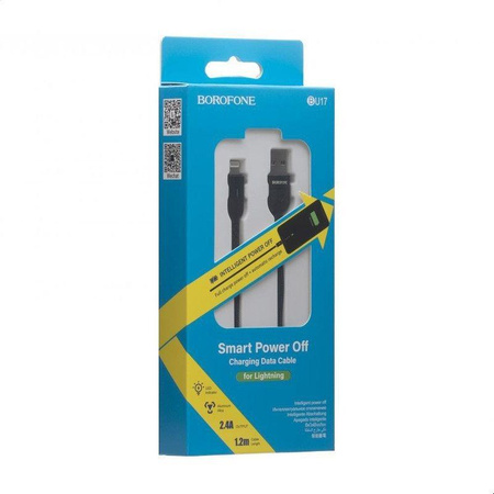 Borofone Starlight - USB Lightning csatlakozó kábel 1,2 m (fekete)