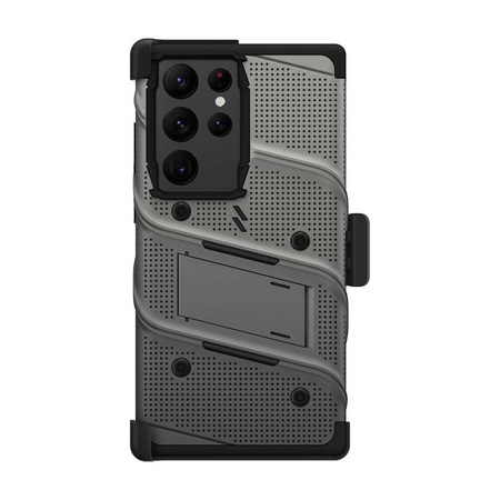 ZIZO BOLT Series - Samsung Galaxy S23 Etui ultra blindé avec verre 9H pour l'écran + étui avec support (gris)
