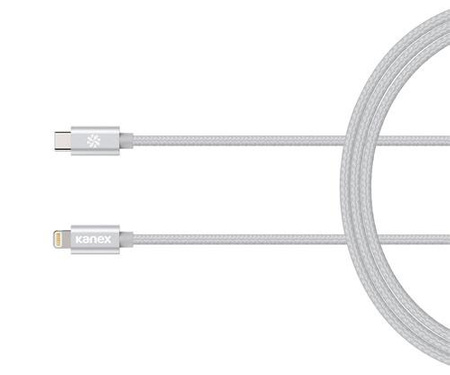 Kanex DuraBraid - Câble de connexion USB-C (Power Delivery) vers Lightning certification MFi 1,2 m (Argent)