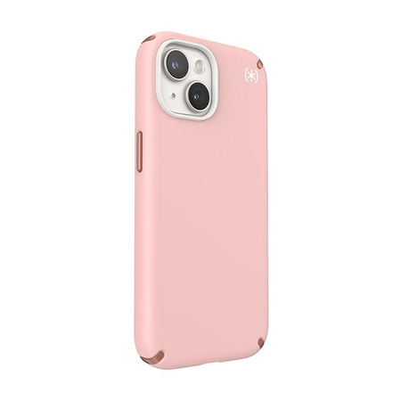Speck Presidio2 Pro Magsafe - Coque iPhone 16e / iPhone 15 / iPhone 14 / iPhone 13 (Rose Dahlia / Cuivre Rose / Blanc)